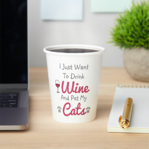 Wine and Cats Paper Cups
