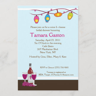 Wine and Cheese 5x7 Bridal Shower Invite