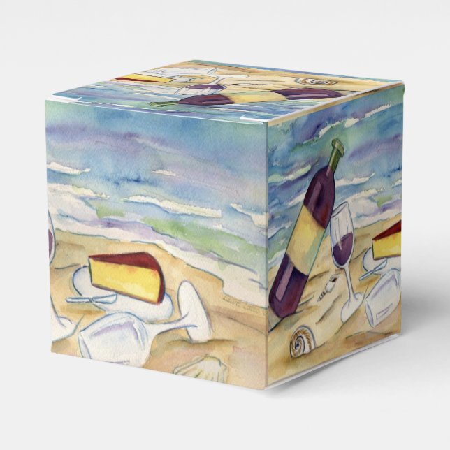 Wine and Cheese Beach Party Custom Gift Box (Front Side)