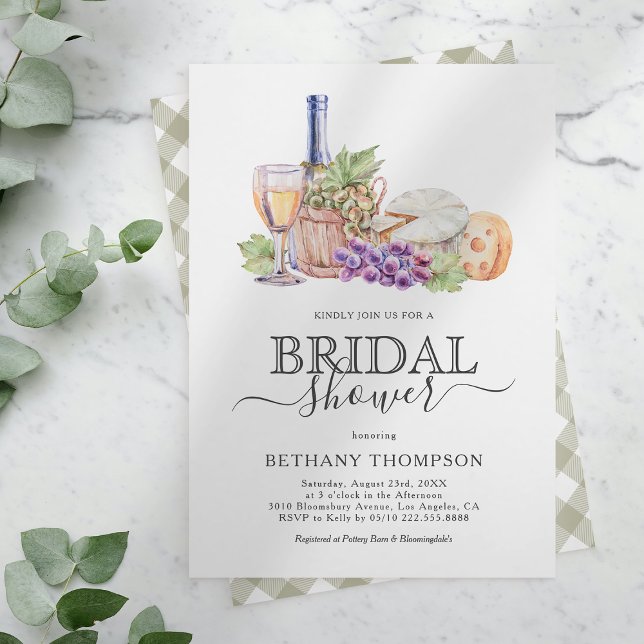Wine and Cheese Bridal Shower Invitation (Creator Uploaded)