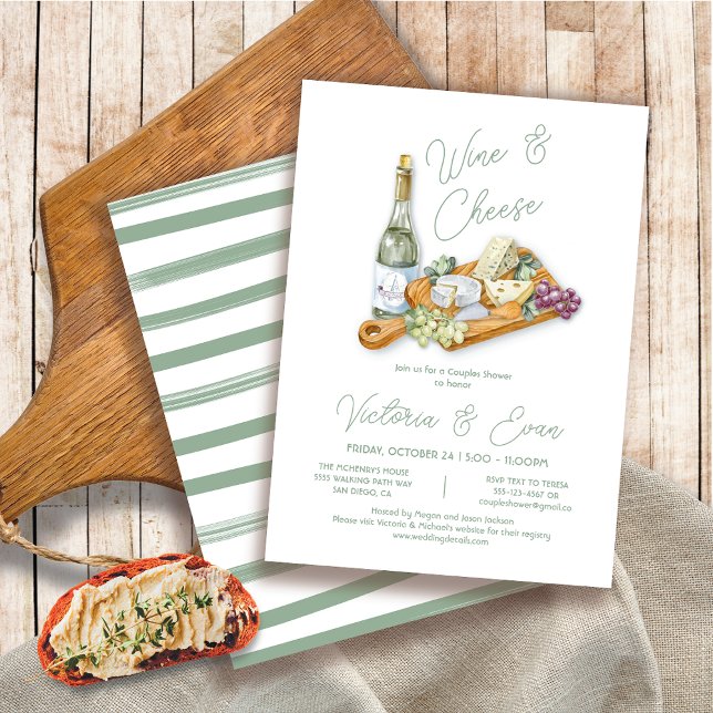 Wine and Cheese Charcuterie Board Couples Shower Invitation (Creator Uploaded)