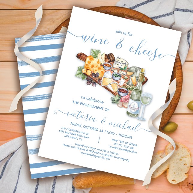 Wine and Cheese Charcuterie Board Engagement party Invitation (Creator Uploaded)