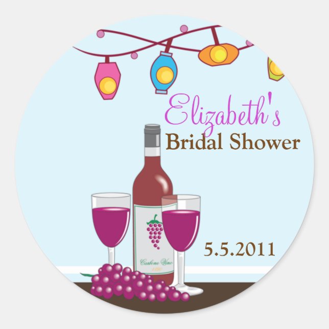 Wine and Cheese Customizable Favour Stickers (Front)