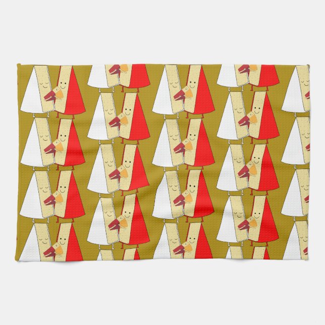 Wine And Cheese Lovers Kitchen Towel (Horizontal)