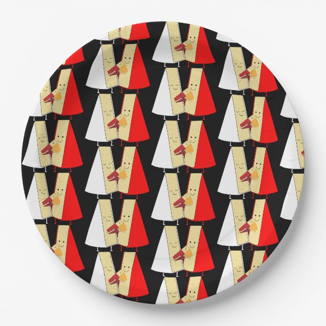 Wine And Cheese Lovers Paper Plate (Front)