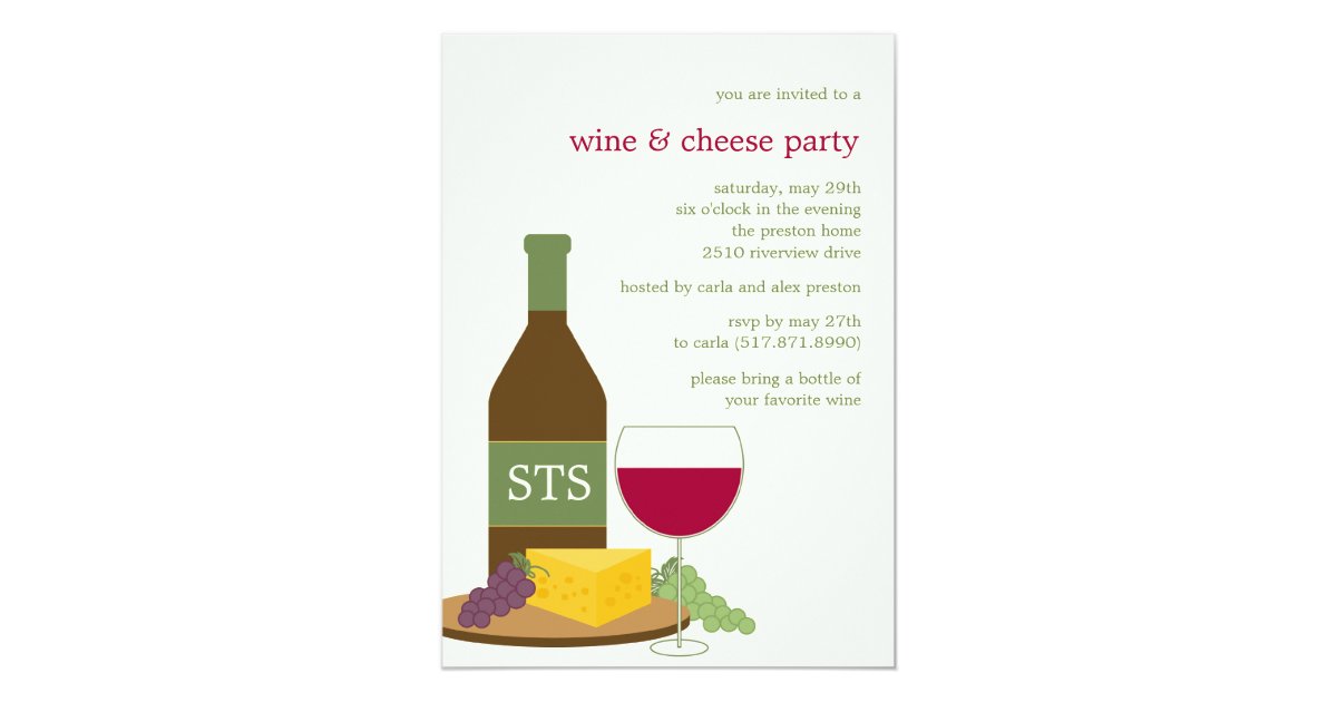Wine and Cheese Party Invitations Zazzle.ca