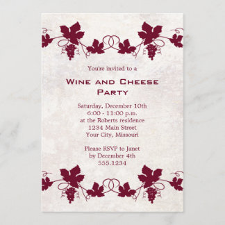 Wine and Cheese Party Invitations