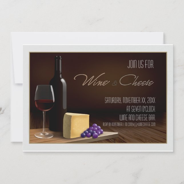 Wine and Cheese Party Invite (Front)
