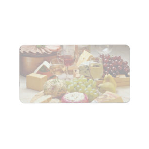 Wine and cheese party label