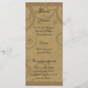 Wine and Cheese Party Menu Rack Cards