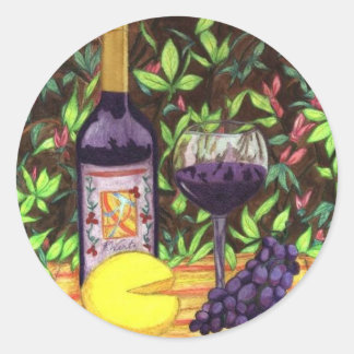 Wine and Cheese Sticker