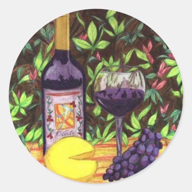 Wine and Cheese Sticker (Front)