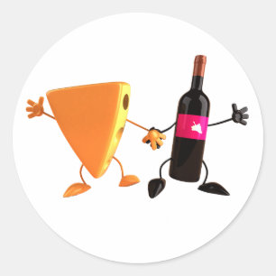 Wine And Cheese Stickers
