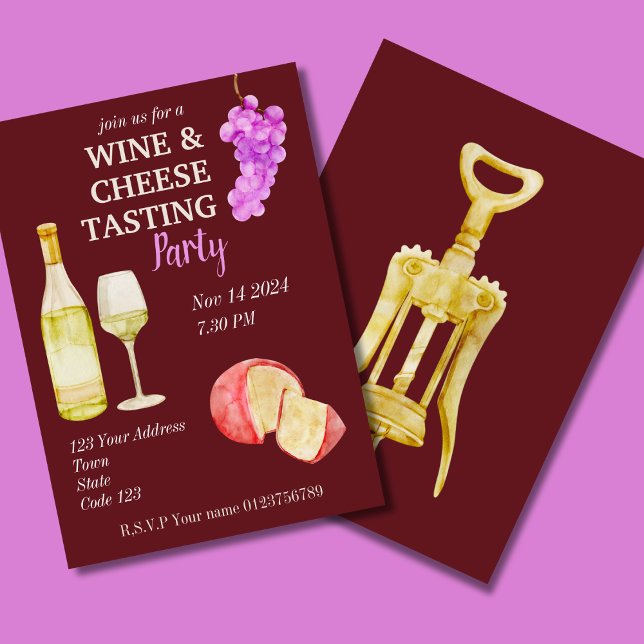 Wine and Cheese tasting party Invitation (Creator Uploaded)