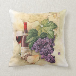 Wine and Cheese Throw Pillow