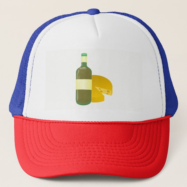 Wine and Cheese Trucker Hat (Front)