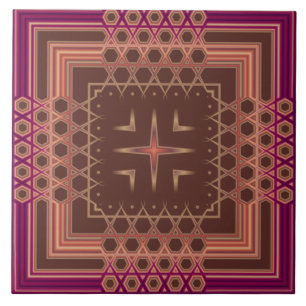 Wine and Chocolate Coloured Fancy Geometric Tile