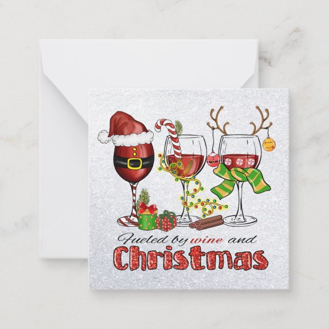 Wine and Christmas Greeting Card (Front)