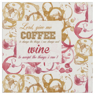 Wine and Coffee Quotable fabric