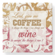 Wine and coffee quote coaster