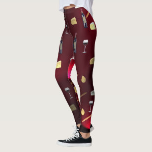 Wine And Food Cranberry Lights Leggings