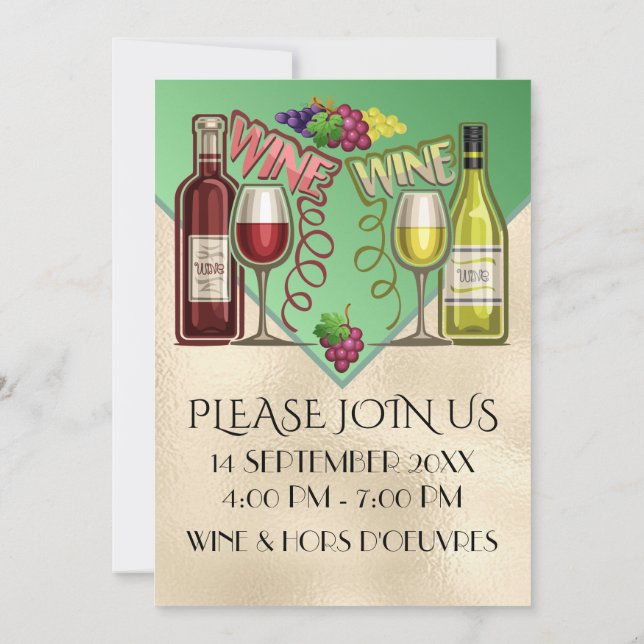 Wine and Friends - See Back - Invitation (Back)