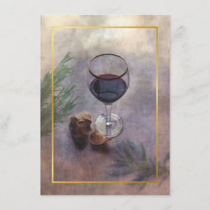 wine and garlic dinner invitation