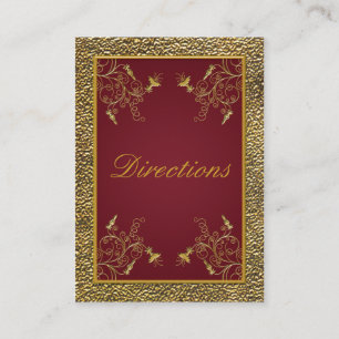 Wine and Gold Floral Enclosure Card