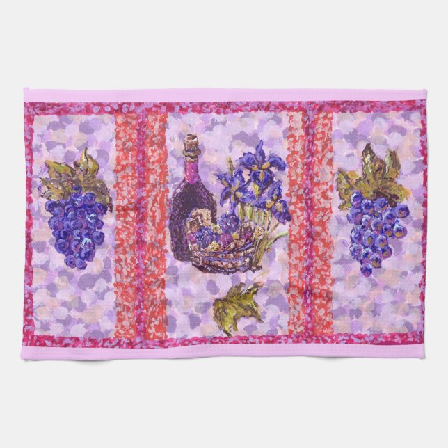 Wine And Grapes American MoJo Kitchen Towel (Horizontal)
