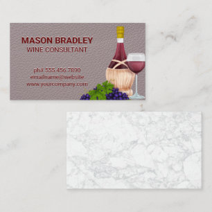 Wine and Grapes   Leather   Marble  Business Card