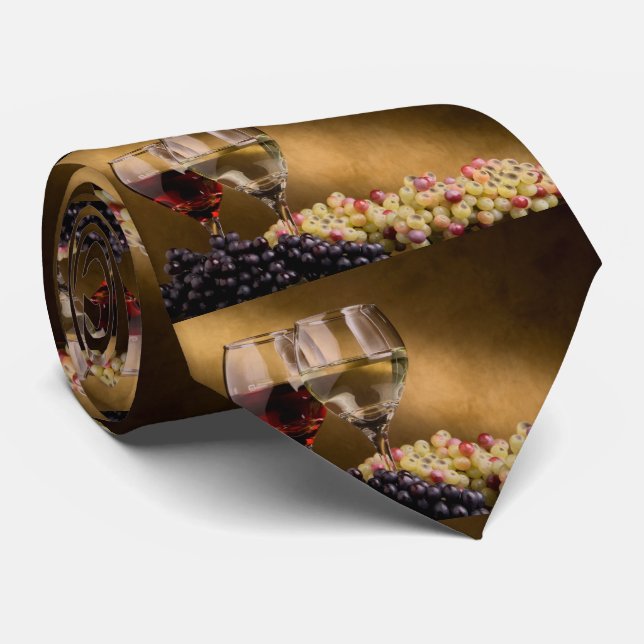"WINE AND GRAPES" NECKTIE (Rolled)