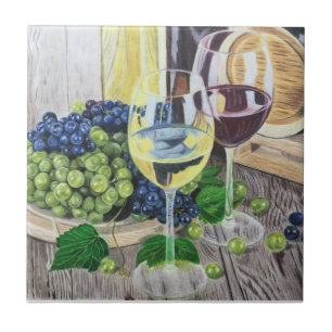 Wine and Grapes Tile