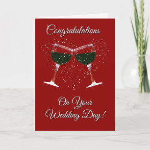 Wine and Heart Congratulations on your Wedding Card