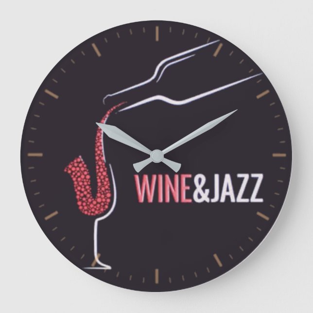 Wine and jazz large clock (Front)