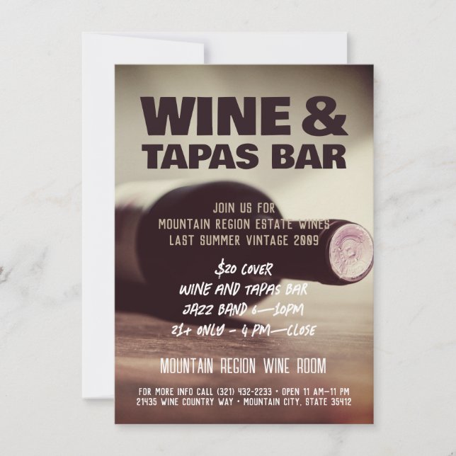 Wine and Music Custom Flyer Invitation (Front)