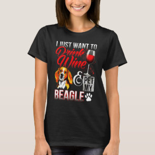 Wine And Pet My Beagle T-Shirt