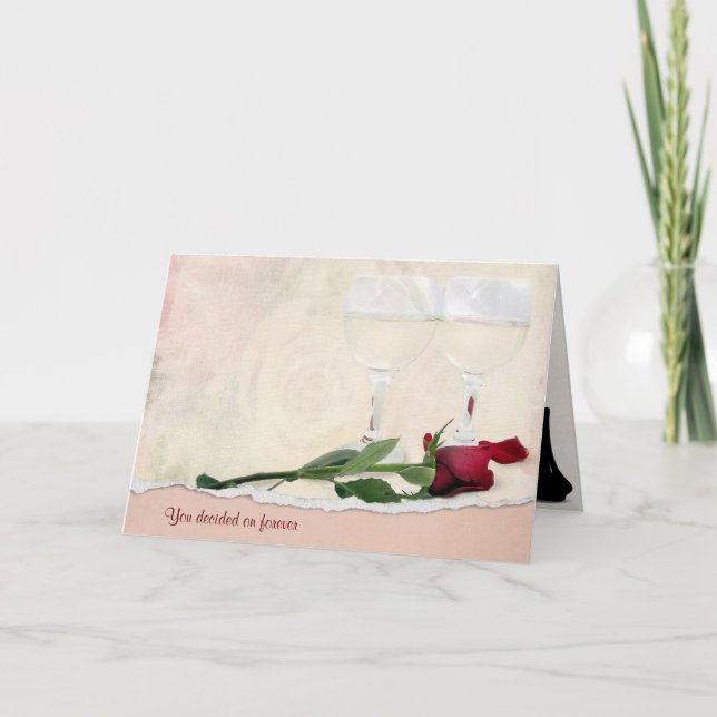 Wine and Rose anniversary Card (Front)
