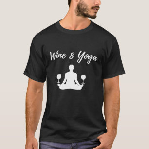 Wine and Yoga Funny Spiritual Meditation Gif T-Shirt