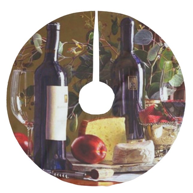 Wine away the hours this holiday! brushed polyester tree skirt (Front)