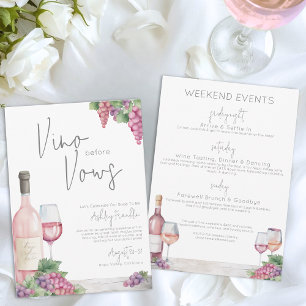 Wine Bachelorette Vino Vows Girls Weekend Invitation