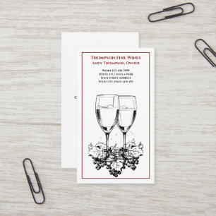 Wine Bar Winery Bartender Business Card