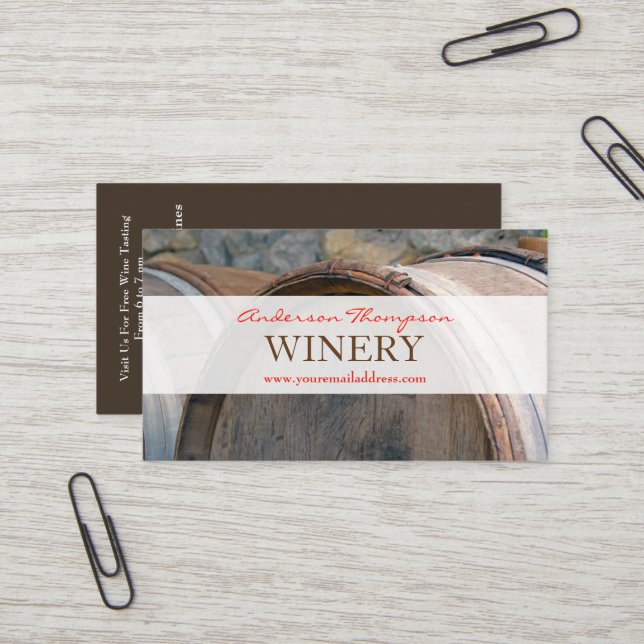 Wine Bar Winery Business Card (Front/Back In Situ)