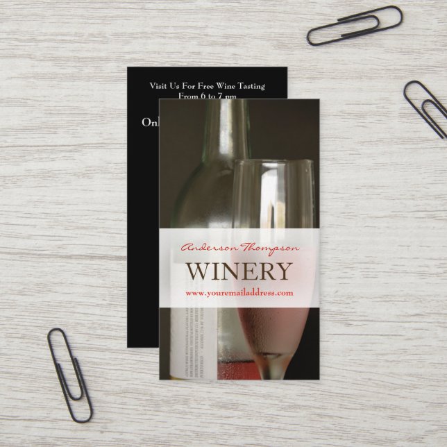 Wine Bar Winery Business Card (Front/Back In Situ)