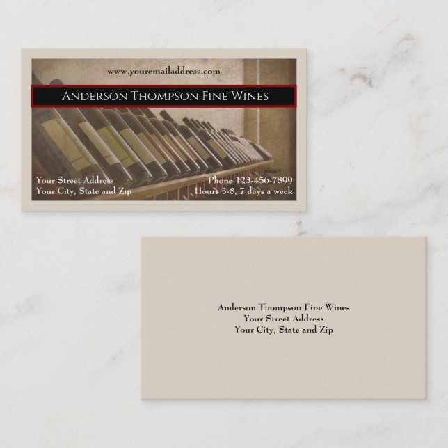 Wine Bar Winery Business Card (Front/Back)