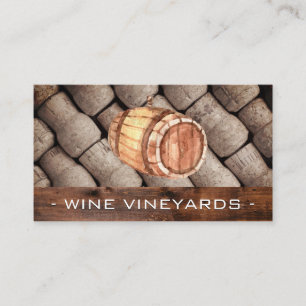 Wine Barrel and Corks Business Card