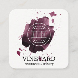 Wine Barrel   Artistic Brushed   Vineyard Square Business Card