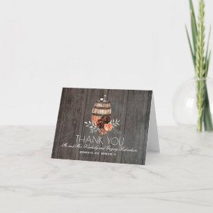 Wine Barrel Burgundy Floral Rustic Thank You