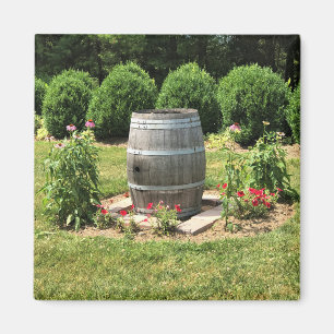 Wine Barrel Garden Decor, Chateau Morrisette, VA Magnet
