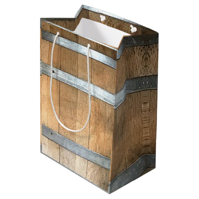 Wine Barrel Medium Gift Bag (Back Angled)