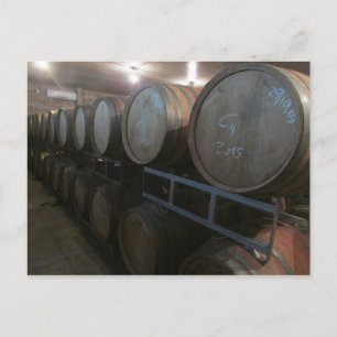 wine barrel stands postcard